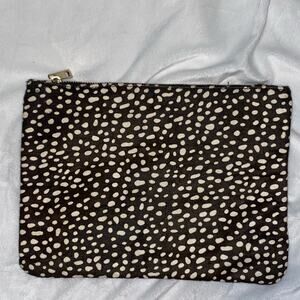 Sole Society Dolce Calf Hair Animal Print Clutch